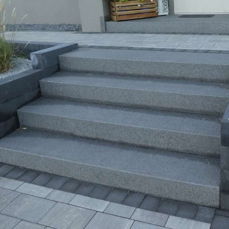 15 x 45 cm Granit-Blockstufen Alvaro anthrazit