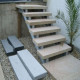 8 x 40 cm Granit-Trittstufen Tiago gelb 150 cm lang