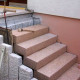 18 x 35 cm Granit-Blockstufen Laahs rot 350 cm lang