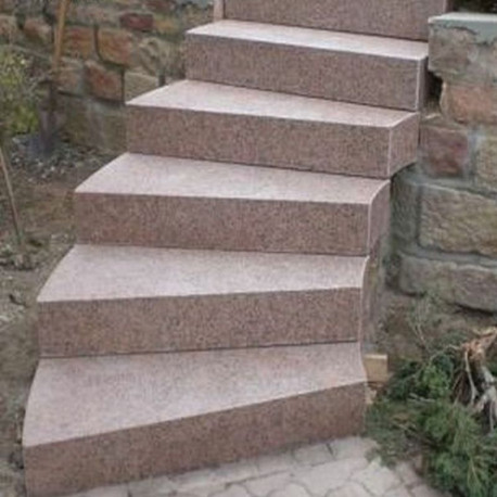 18 x 35 cm Granit-Blockstufen Laahs rot