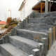 14 - 16 cm hohe Schiefer-Blockstufen anthrazit - schwarz