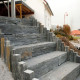 14 - 16 cm hohe Schiefer-Blockstufen anthrazit - schwarz 100 cm lang