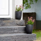 14 - 16 cm hohe Schiefer-Blockstufen anthrazit - schwarz 150 cm lang