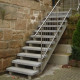 6 x 35 cm Granit-Trittstufen Griys hellgrau 150 cm lang