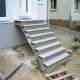 8 x 35 cm Granit-Trittstufen Griys hellgrau