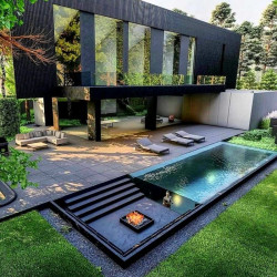 15 x 35 cm Granit-Blockstufen Adrian Black schwarz 100 cm lang