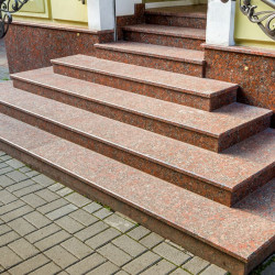 6 x 35 cm Granit Trittstufen Raudona rot