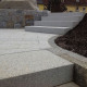 18 x 45 cm Granit Blockstufen Elena weißgrau 100 cm lang