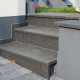 6 x 35 cm Granit Trittstufen Pedro Black schwarz 80 cm lang